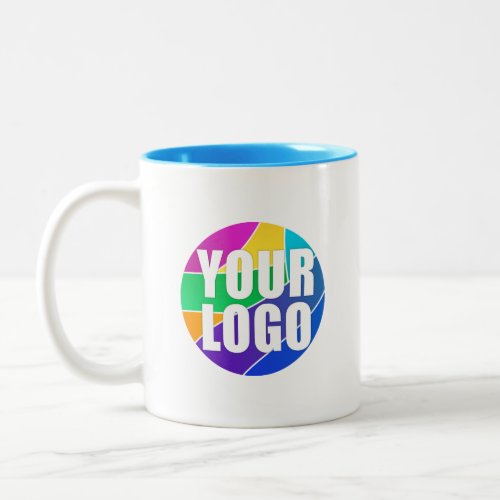 Promotional Business Logo Giveaway Blue Two_Tone Coffee Mug