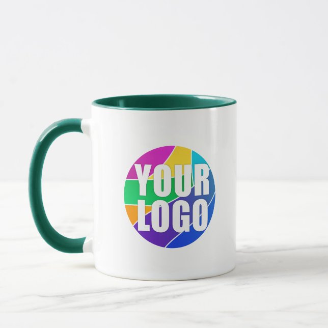 Promotional Business Logo Giveaway, Green Mug (Left)