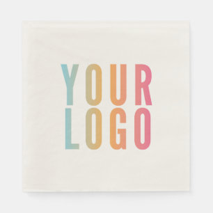 Promotional Business Logo Modern Company Ecru Napkins