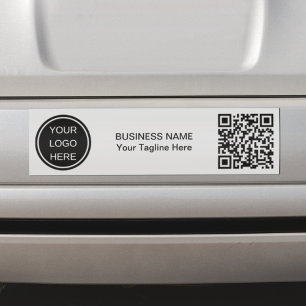 Promotional Business Logo & QR Code Branding Gray Bumper Sticker