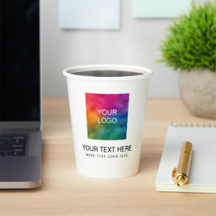 Promotional Business Logo Template Simple Clean Paper Cups