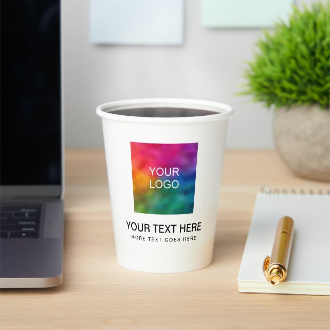 Promotional Business Logo Template Simple Clean Paper Cups (Insitu)