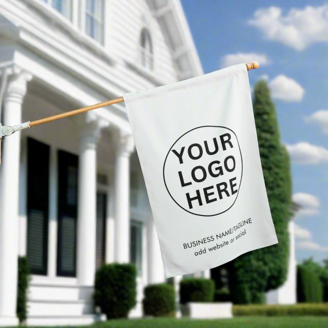 Promotional Business Logo & Text Black & White  House Flag (Creator Uploaded)
