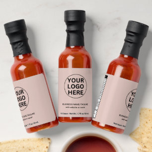 Promotional Business Logo & Text Blush Pink Brand Hot Sauces