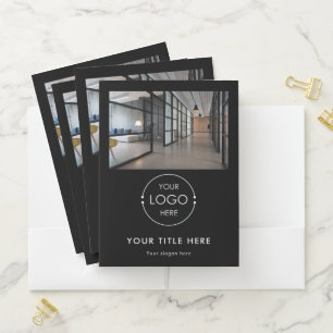 Promotional Business Photo Logo Text Black Pocket Folder