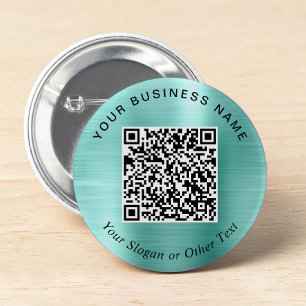 Promotional Business QR Code Mint Green Pin