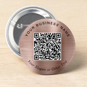Promotional Business QR Code Rose Gold Pin