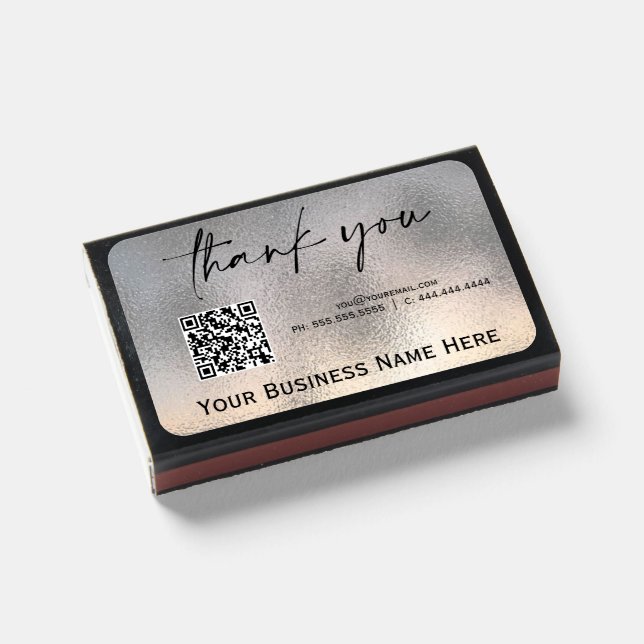 Promotional Business QR Code Thank You  Matchboxes (Front Closed)