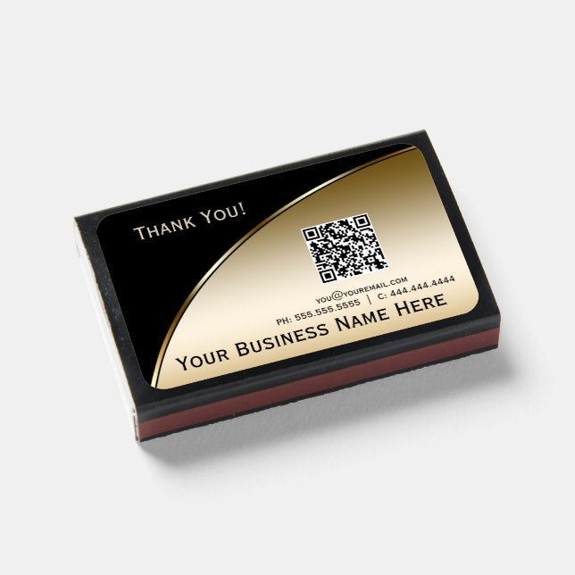Promotional Business QR Code Thank You  Matchboxes (Front Closed)