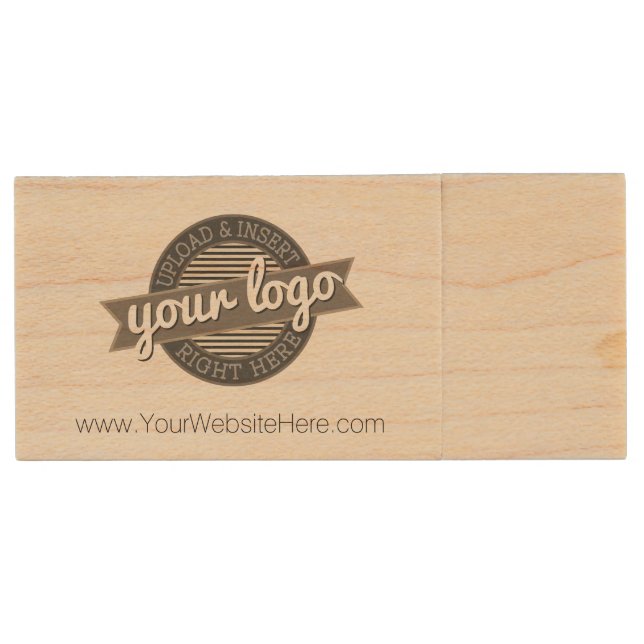 Promotional Business Supplies with Logo Wood USB Flash Drive (Front)