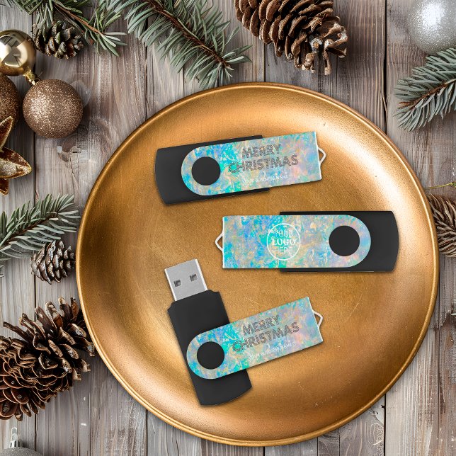 Promotional Business White Opal Merry Christmas Flash Drive (Creator Uploaded)