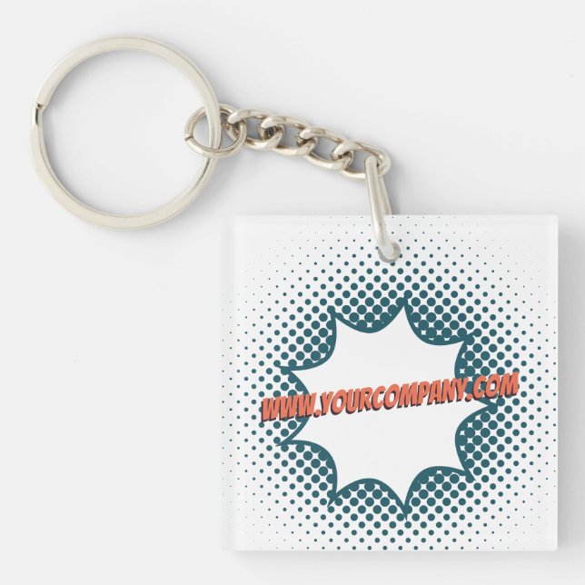 Promotional Cleaning Service Custom Text Logo Keychain (Front)