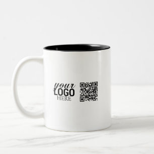 Promotional Company Business Logo & QR Code Two-Tone Coffee Mug