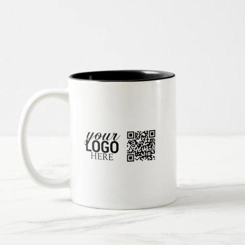 Promotional Company Business Logo  QR Code  Two_Tone Coffee Mug