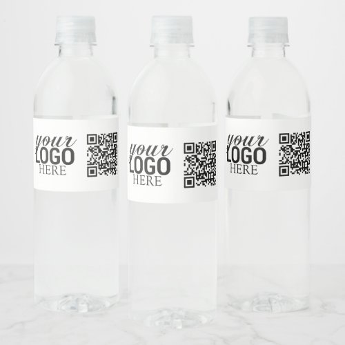 Promotional Company Business Logo  QR Code  Water Bottle Label
