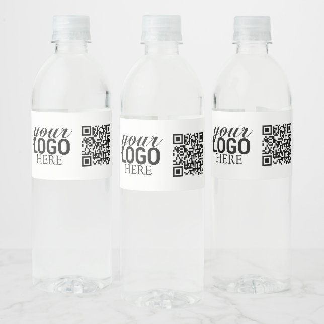 Promotional Company Business Logo & QR Code  Water Bottle Label (Bottles)