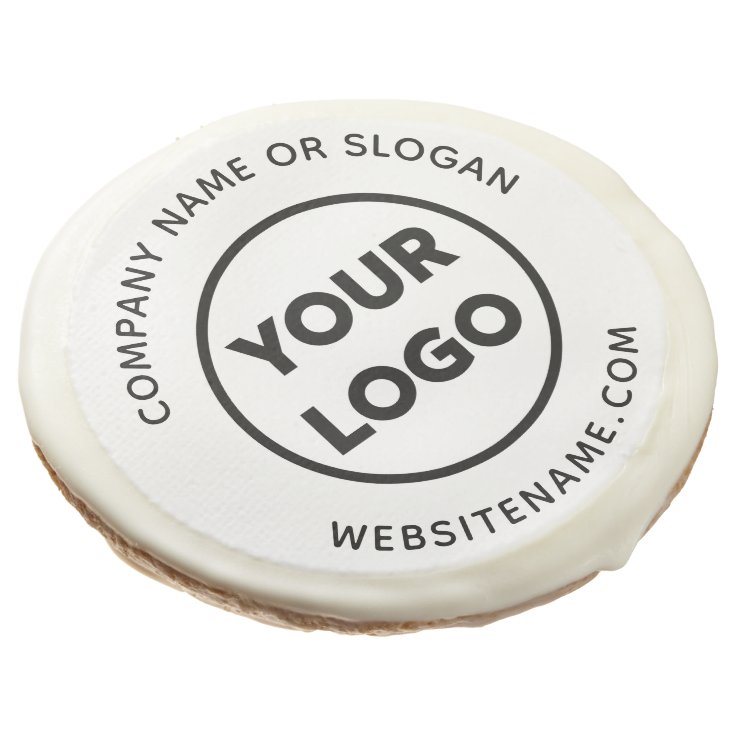 Promotional Company Logo and Text Business Event Sugar Cookie Zazzle