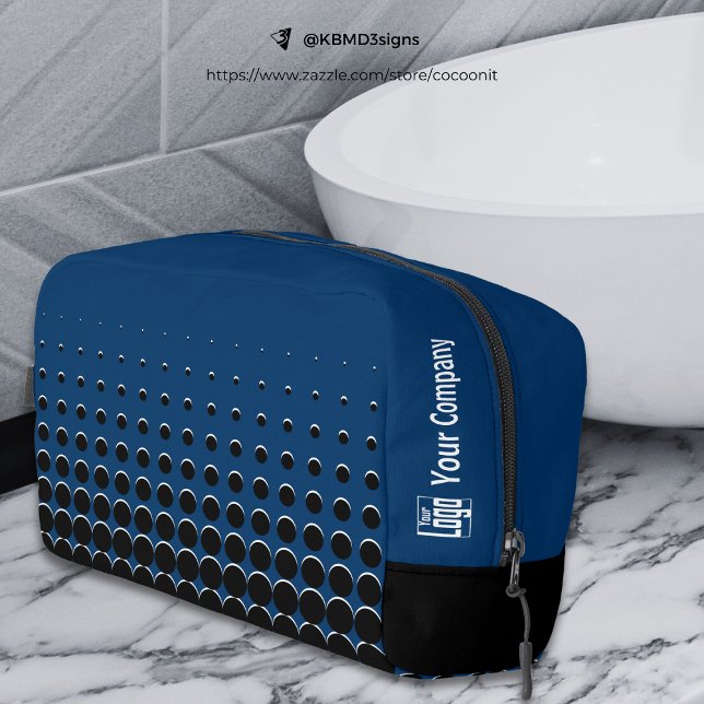 Promotional Company Logo Dots Blue Black White  Dopp Kit (Promotional Company Logo Dots Blue Black White Dopp Kit)