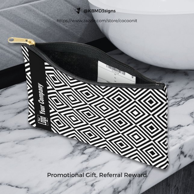 Promotional Company Logo Name Black & White  Accessory Pouch (Promotional Company Logo Name Black & White Accessory Pouch)