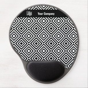 Promotional Company Logo Name Black & White Gel Mouse Pad