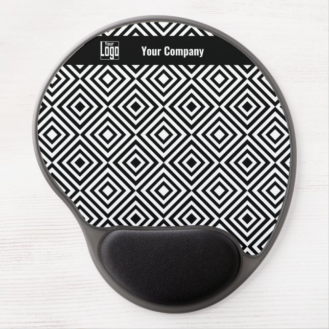 Promotional Company Logo Name Black & White  Gel Mouse Pad (Front)