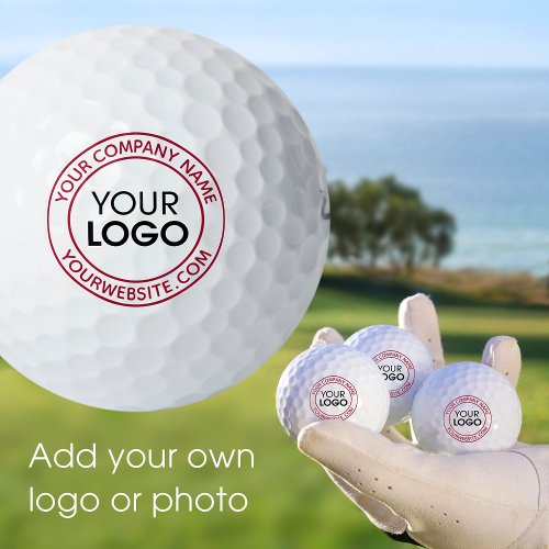 Promotional Company Logo Name Dark Red Custom Golf Balls