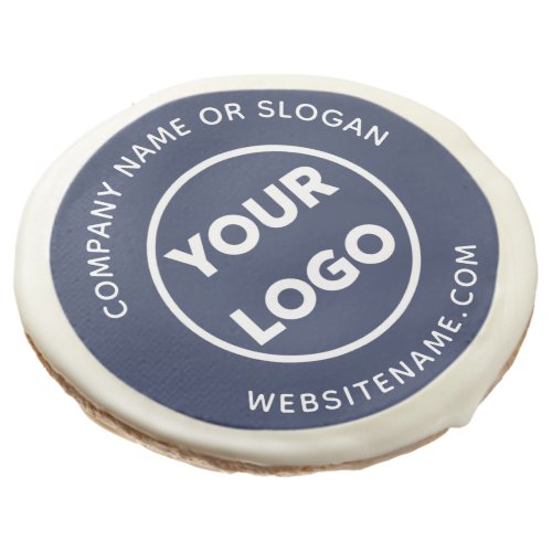 Promotional Company Logo Text Business Event Navy Sugar Cookie