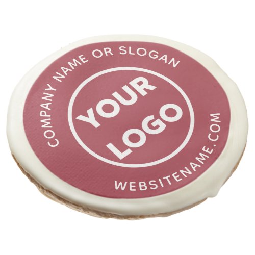 Promotional Company Logo Text Business Event Red Sugar Cookie