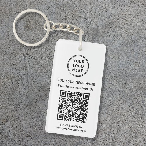 Promotional Connect With Us Logo QR Code Keychain