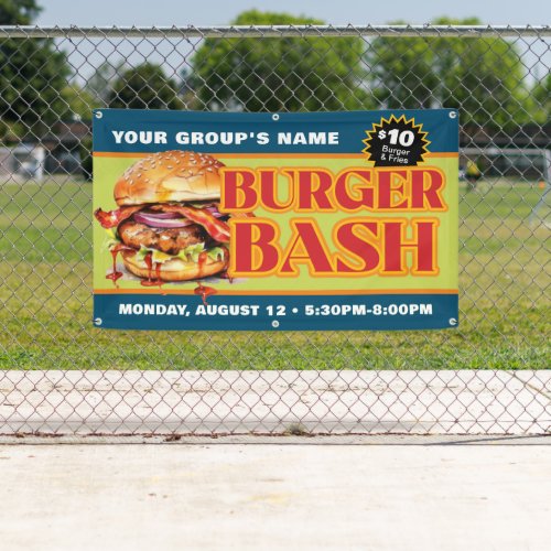 Promotional Custom Burger Bash Fundraiser Banner