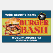 Promotional Custom Burger Bash Fundraiser Sign | Zazzle