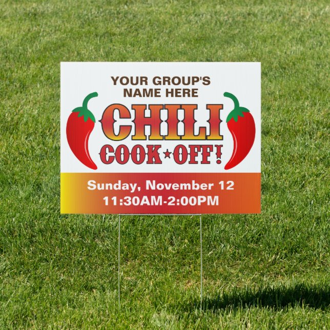 Promotional Custom Chili Cook-Off Yard Sign (Insitu)