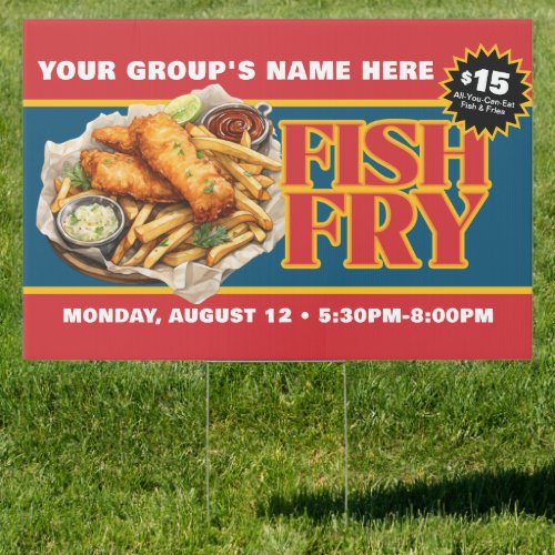 Promotional Custom Fish Fry Fundraiser Sign