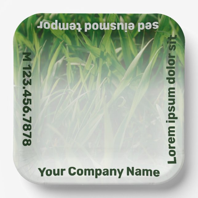 Promotional Custom Photo Lawn Care Service Paper Plates (Front)