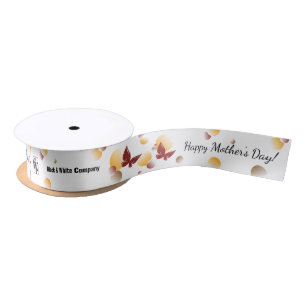 Promotional Dancing Butterflies Happy Mother's Day Satin Ribbon