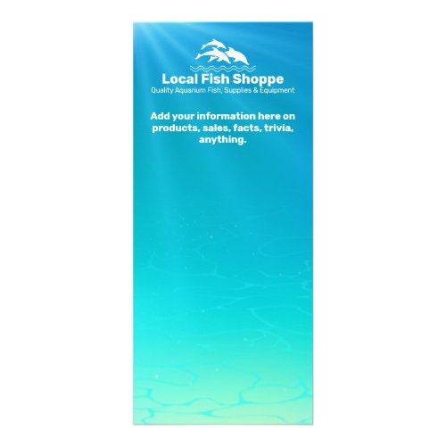 Promotional Dolphin Fish Aquarium Shop Rack Card