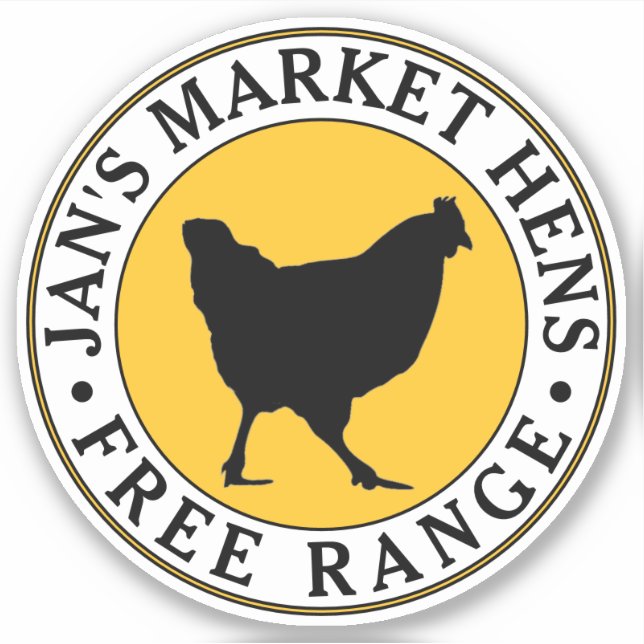Promotional Farmer’s Market Egg Business Logo  Sticker (Front)