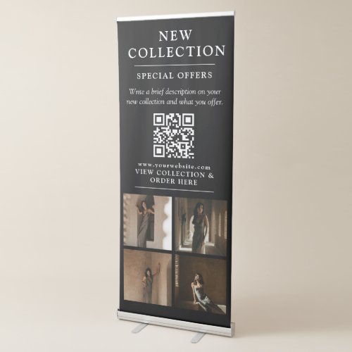 Promotional Fashion Photo QR Code Business Black Retractable Banner