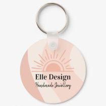 Promotional Feminine Blush Pink Custom Boho Logo Keychain