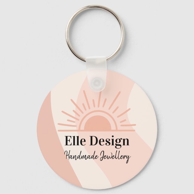 Promotional Feminine Blush Pink Custom Boho Logo Keychain