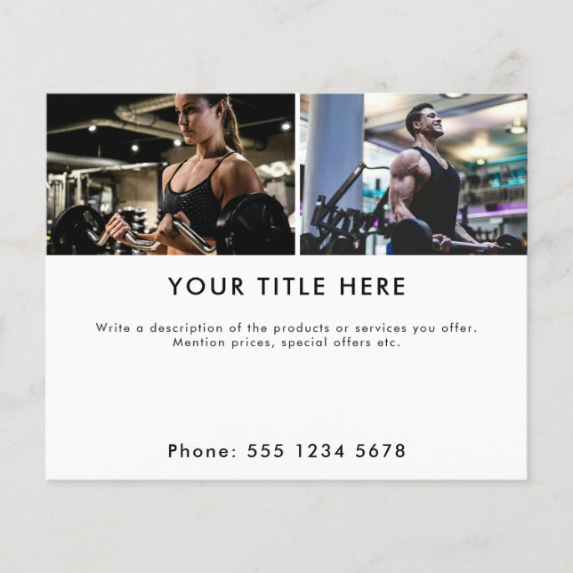 Promotional Fitness Athlete 2 Photo Banner & Text Flyer (Front)