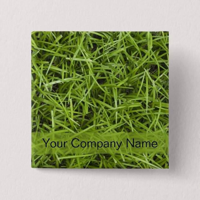 Promotional Green Grass Lawn Service Button (Front)