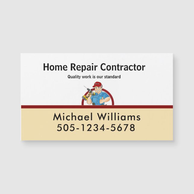 Promotional Handyman Contractor Home Repair Magnet (Front)