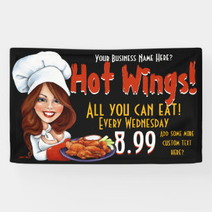 Promotional Hot Wings.Buffalo Chicken.Customize! Banner