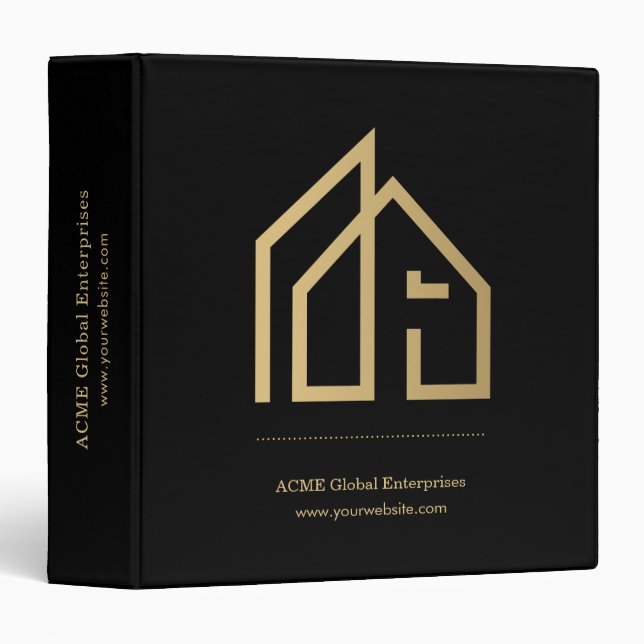 Promotional Item Modern Real Estate 3 Ring Binder (Front/Spine)