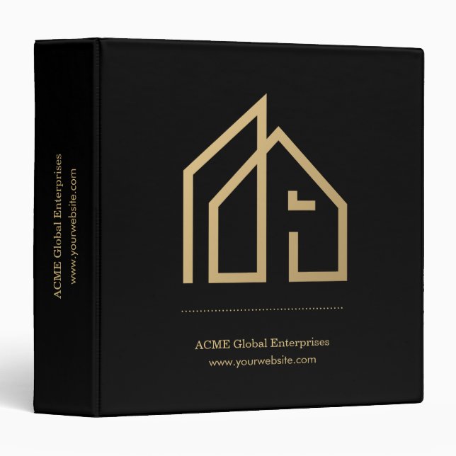 Promotional Item Modern Real Estate Custom Logo 3 Ring Binder (Front/Spine)