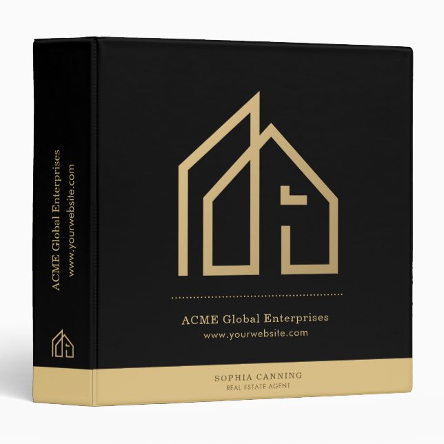 Promotional Item Modern Real Estate Custom Logo 3 Ring Binder (Front/Spine)