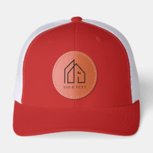 Promotional Item Modern Real Estate Custom Logo Leather Patch Hat