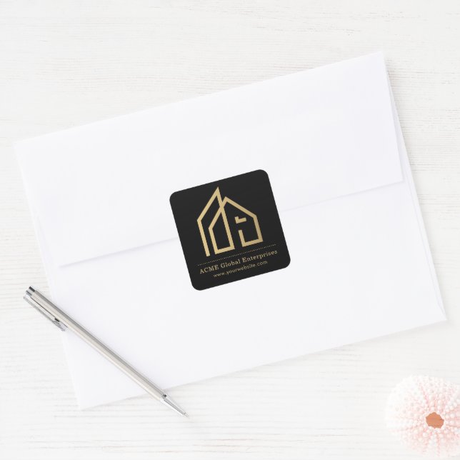 Promotional Item Modern Real Estate Square Sticker (Envelope)