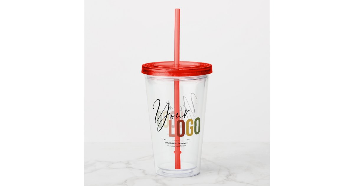 Promotional Items No Minimum, Tumbler with Straw Zazzle
